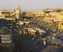 High angle view of a group of people in a market, Marrakesh, Morocco by Panoramic Images