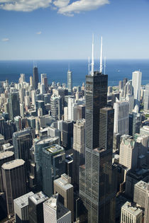 Aerial view of a city, Lake Michigan, Chicago, Cook County, Illinois, USA by Panoramic Images