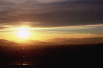 Sunset over mountains, Interstate 5, Grants Pass, Josephine County, Oregon, USA by Panoramic Images