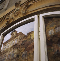 Reflection of a building in a window, Prague, Czech Republic by Panoramic Images