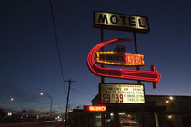 Low angle view of a motel sign, Route 66, Kingman, Mohave County, Arizona, USA by Panoramic Images