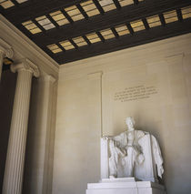 Low angle view of the statue of Abraham Lincoln by Panoramic Images