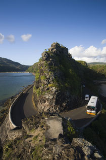 High angle view of vehicles on a coastal road by Panoramic Images