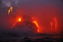 Steam rising off lava flowing into ocean, Kilauea Volcano, Hawaii Islands, United States by Sami Sarkis Photography