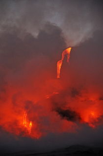 Steam rising off lava flowing into ocean, Kilauea Volcano, Hawaii Islands, United States by Sami Sarkis Photography