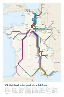 Itinéraires de train à grande vitesse de la France von Cameron Booth