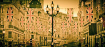 UK. London. Regent Street. Union Jack decorations for Royal Wedding. von Alan Copson