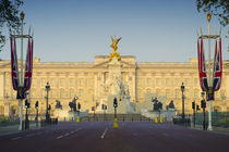 UK. London. Buckingham Palace. Union Jack decorations for Royal Wedding. by Alan Copson