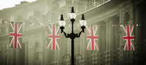 UK. London. Regent Street. Union Jack decorations for Royal Wedding. by Alan Copson