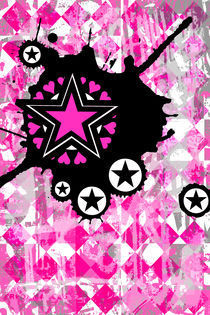 Pink Star Splatter von Roseanne Jones