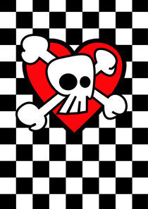 Cartoon Skull Checkers von Roseanne Jones