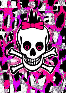 Girly Punk Skull by Roseanne Jones