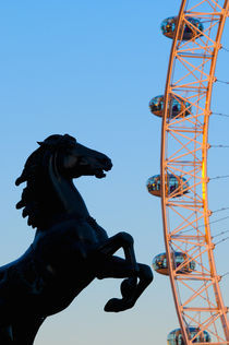 London, Boudica (Boadicea) Statue and London Eye by Alan Copson