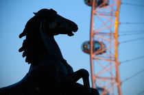 London, Boudica (Boadicea) Statue and London Eye by Alan Copson