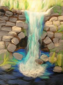 Wollbild Wasserfall von Birgit Albert