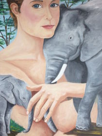 Frau mit Elefanten von Hannelore Pritzl