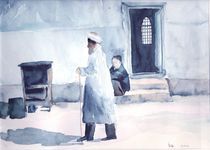Mann am Basar, Usbekistan von Eva Pötzelsberger