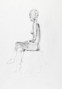 sitting nude by Titus Helmke