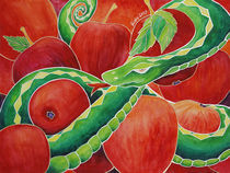 Grüne Schlange mit roten Äpfeln by Cathleen Ahrens