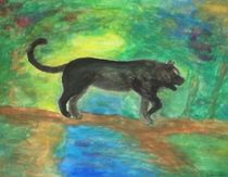 Schwarzer Panther im Dschungel von kattobello