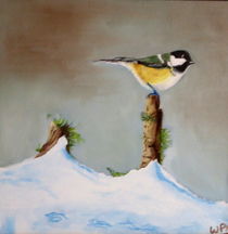 Great tit in the snow by Wendy Mitchell