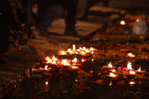 Lamps on the Ganges-7  Varanasi,India by Soumen Nath