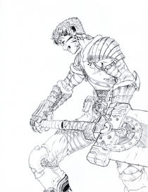 Leo Tigerheart with Mechanical sword von maanfuynn-cyllguruth