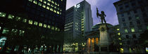 Paul Chomedey statue at a town square, Place d'Armes, Montreal, Quebec, Canada by Panoramic Images