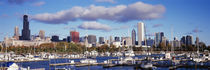 Boats docked at Burnham Harbor, Chicago, Illinois, USA von Panoramic Images