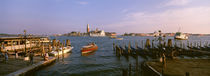 High angle view of gondolas in a canal, Grand Canal, Venice, Italy by Panoramic Images