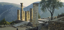 High angle view of ruined columns, Temple Of Apollo, Delphi, Greece von Panoramic Images