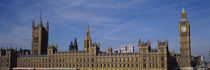 Blue sky over a building, Big Ben and the Houses Of Parliament, London, England by Panoramic Images