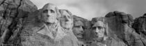 Mount Rushmore, Low angle view of rock carvings (Black And White) by Panoramic Images