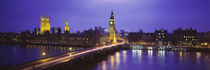 Big Ben Lit Up At Dusk, Houses Of Parliament, London, England, United Kingdom by Panoramic Images