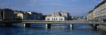 Bridge over a river, Geneva, Switzerland by Panoramic Images