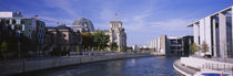 Buildings along a river, The Reichstag, Spree River, Berlin, Germany by Panoramic Images