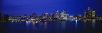 Panorama Print - USA, Michigan, Detroit, Nacht von Panoramic Images