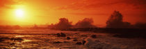 Waves breaking on rocks in the sea, Three Tables, North Shore, Oahu, Hawaii, USA by Panoramic Images