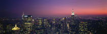 Twilight, Aerial, NYC, New York City, New York State, USA by Panoramic Images