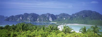 Thailand, Phi Phi Islands, Mountain range and trees in the island by Panoramic Images