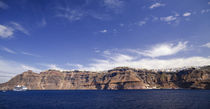 Cruise ship in the sea, Nea Kameni, Fira, Santorini, Cyclades Islands, Greece by Panoramic Images