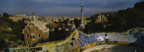 High angle view of a city, Parc Guell, Barcelona, Catalonia, Spain by Panoramic Images