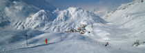 Rear view of a person skiing in snow, St. Christoph, Austria by Panoramic Images