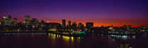 City lit up at dusk, Montreal, Quebec, Canada 2010 by Panoramic Images