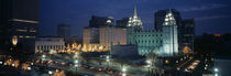 Temple lit up at night, Mormon Temple, Salt Lake City, Utah, USA von Panoramic Images