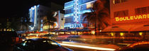 Buildings at the roadside, Ocean Drive, South Beach, Miami Beach, Florida, USA von Panoramic Images