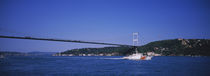 Boat passing under a bridge, Faith Bridge, Babek, Bosphorus, Istanbul, Turkey by Panoramic Images