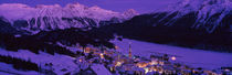 High angle view of a village, St. Moritz, Switzerland von Panoramic Images