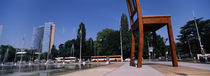 Sculpture of a chair, United Nation Square, Geneva, Switzerland von Panoramic Images