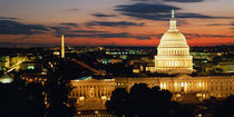 High angle view of a city lit up at dusk, Washington DC, USA by Panoramic Images